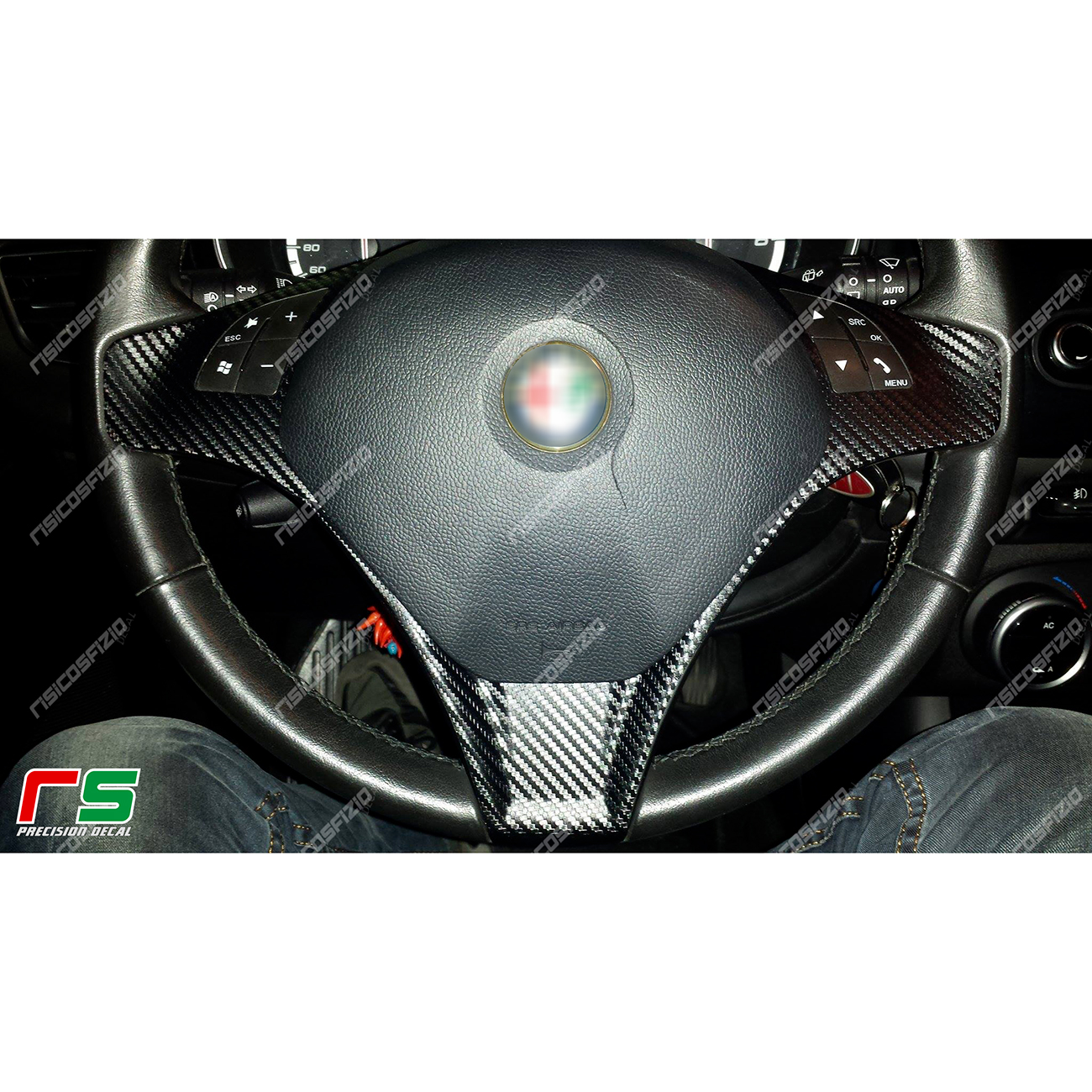 Autocollants décoratifs pour volant de voiture Alfa Romeo Giulia