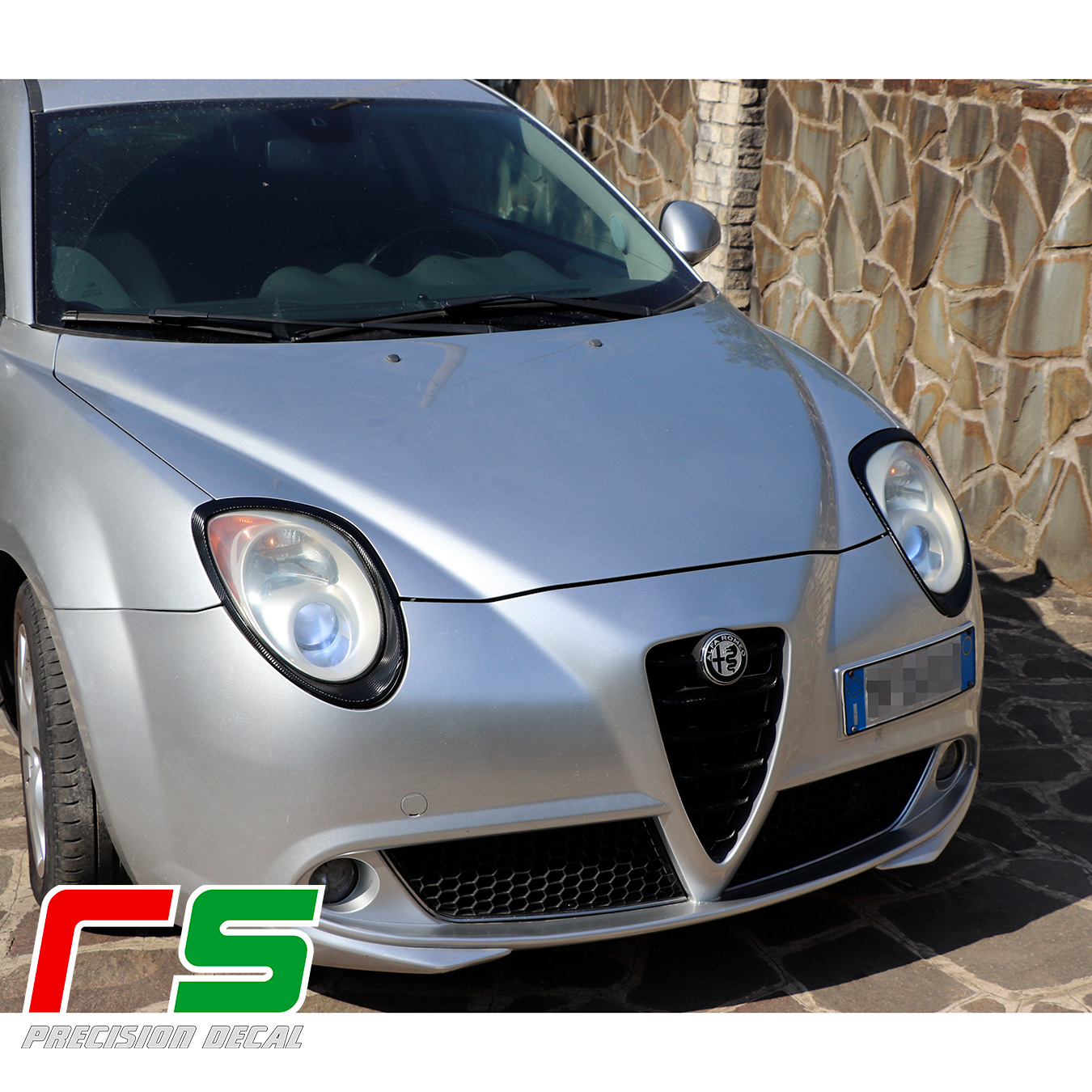 Alfa Romeo Mito Aufkleber Carbonlook Innengriffe aus Carbon ähnlichem Vinyl