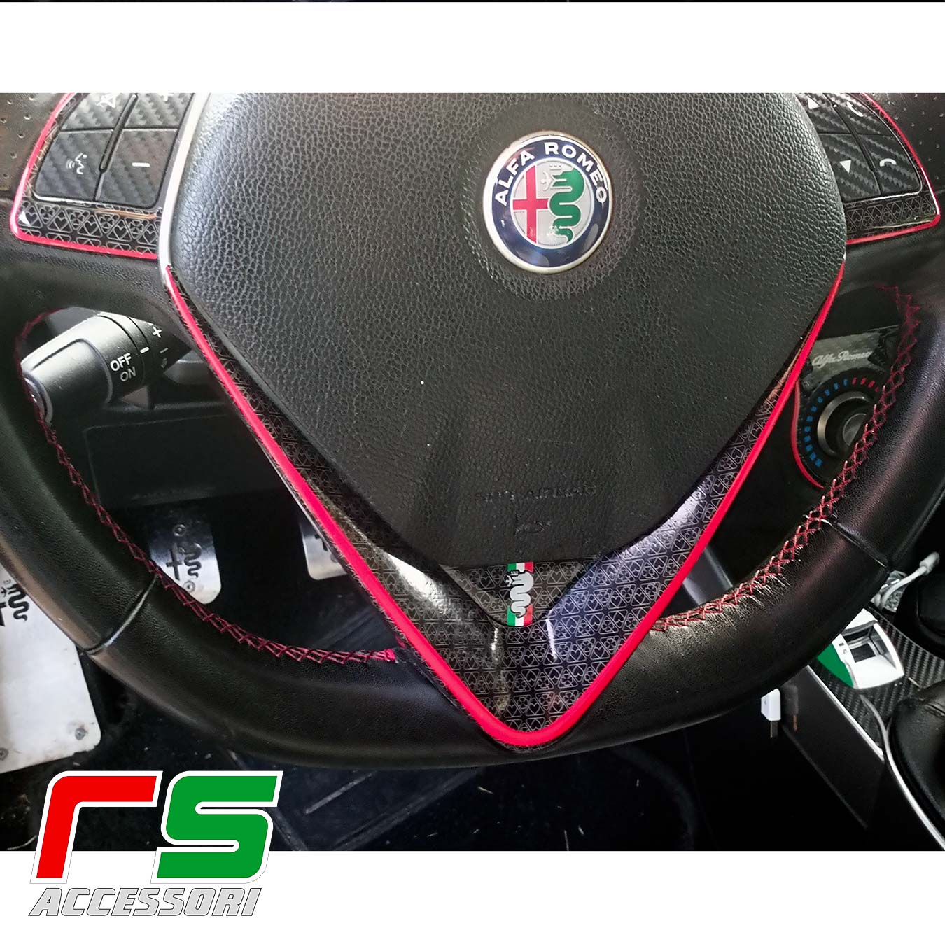 Alfa Romeo Giulietta Carbonoptik-Aufkleber Armaturenbrett Logo Dekoration